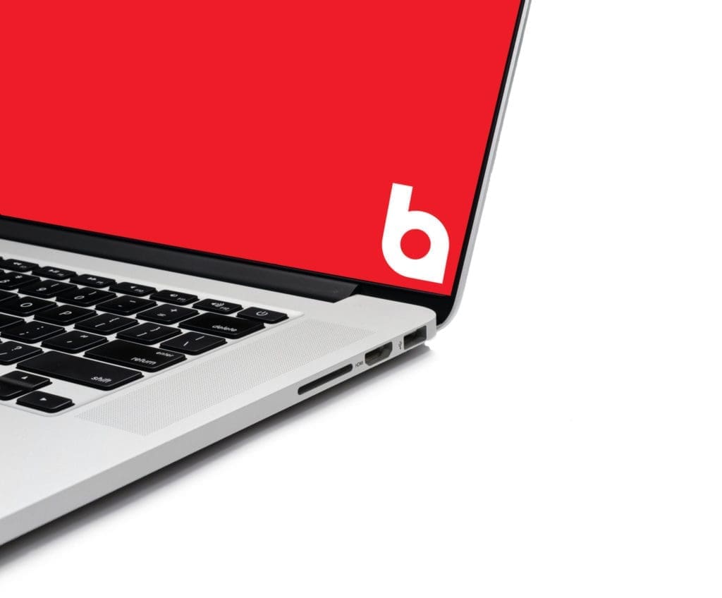 TBA logo on laptop