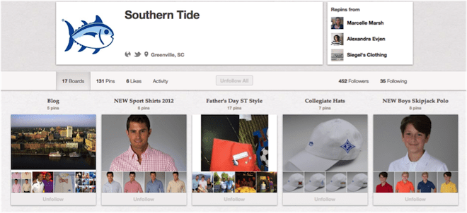 Southern Tide social media