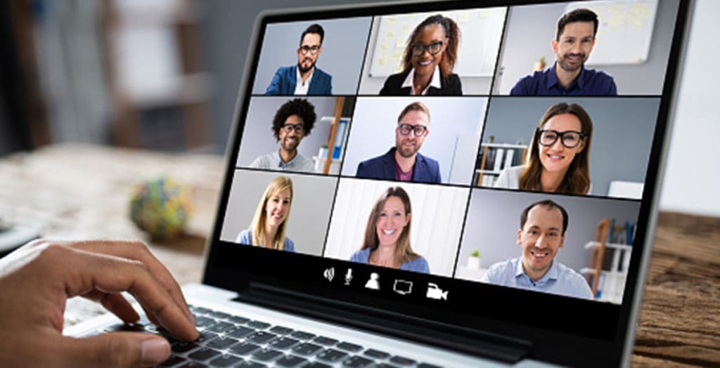 Computer screen showing video call