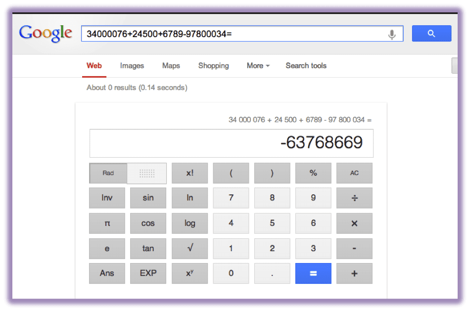 Google calculator