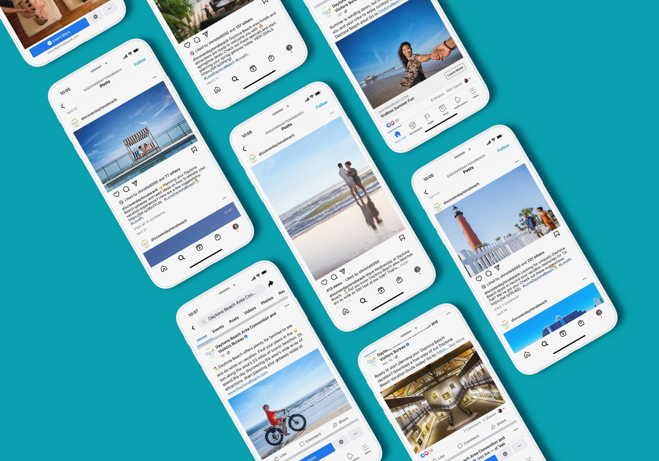 Daytona Beach social post grid