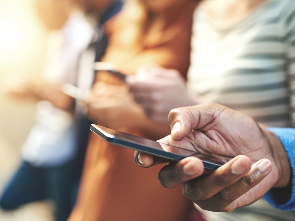 Group on their phones