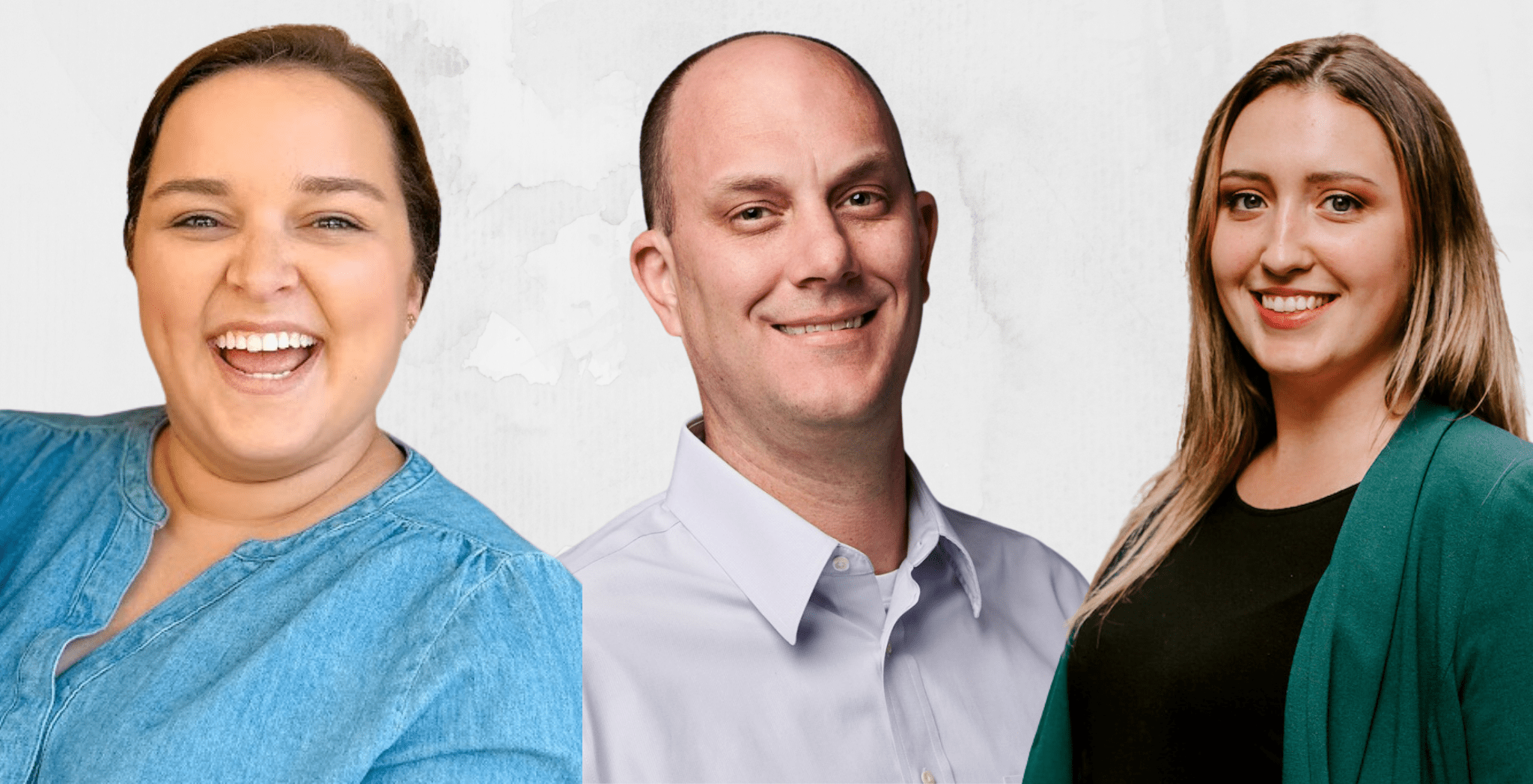 Headshot images of 2 females and 1 male